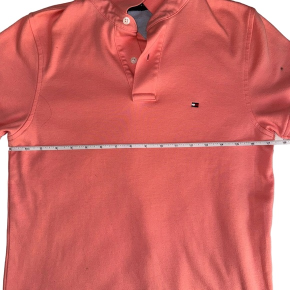 Tommy Hilfiger Mens Small Polo Shirt In Pink Salmon - Picture 3 of 6